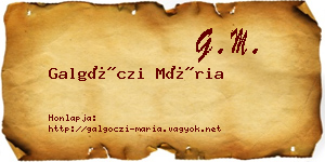 Galgóczi Mária névjegykártya